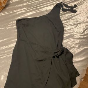 black wrap dress